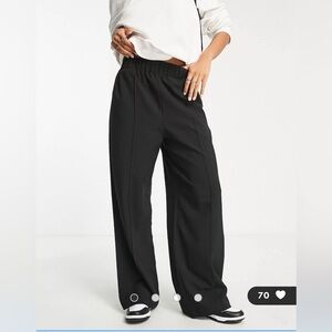 ASOS DESIGN elastic waist tailored pants in black NWT